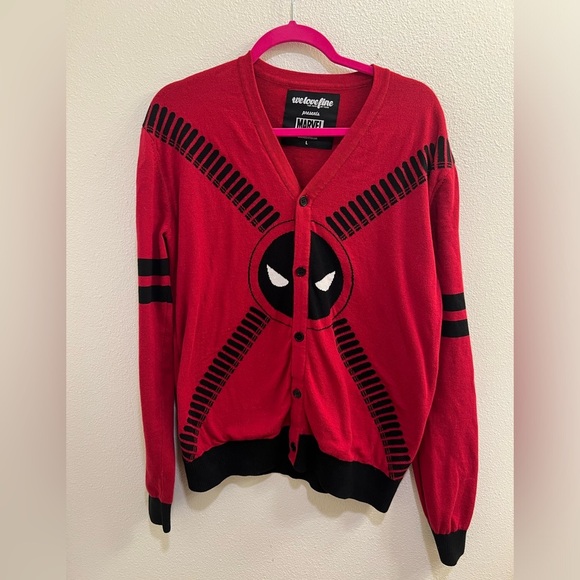 Marvel Sweaters - Marvel Deadpool Cardigan Welovefine Size Large